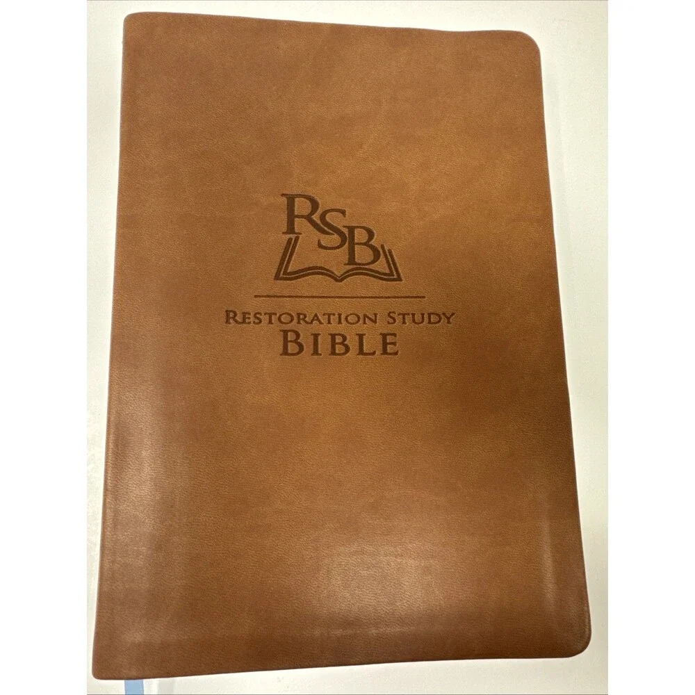 Restoration Study Bible Brown Leather 2011 NICE CLEAN imitation leather